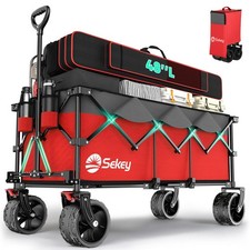 48''L Collapsible Foldable Extended Wagon with 440lbs Weight Capacity