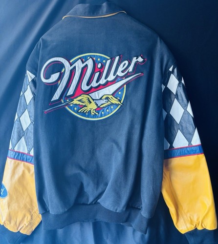 Vintage 90s Racing Jacket M Jeff Hamilton NASCAR Coat Miller Brewing Rusty Wallace 2 - Bild 10 von 11