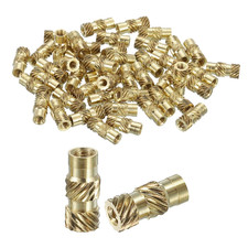 Knurled Insert Nuts, 130Pcs M2 X 8Mm Length X 3.5Mm OD 3D Printing Brass Nuts Fe