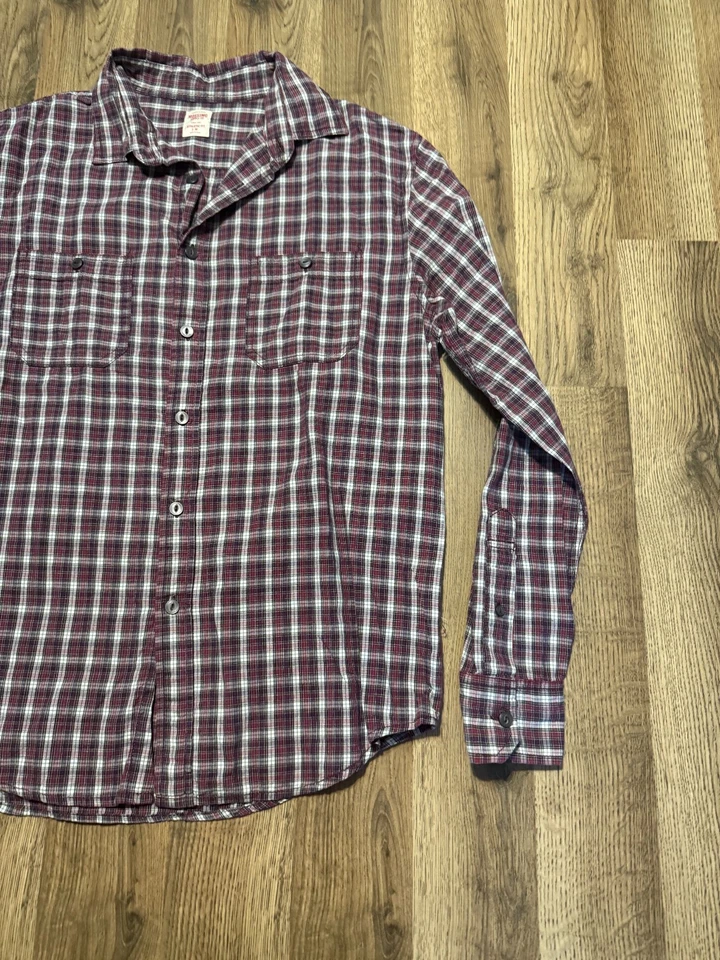 Mossimo Supply Co. Shirt Men's Medium Red White Black Long Sleeve Button Up - Image 4 of 4