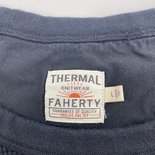 Camisa Faherty Para Hombres Grande Azul Térmica Waffle Tejida Pima Minimalista Surfista Costera - Imagen 5 de 12