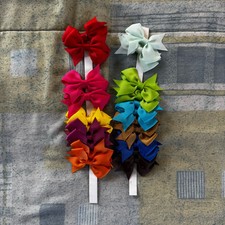 Baby Stretchy Toddler  Infant Bows in Assorted Colors Headband Set