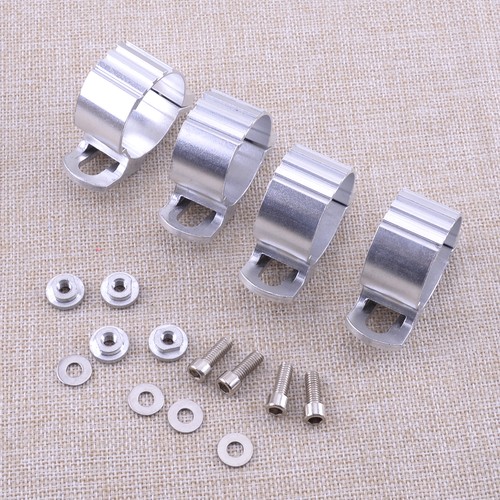 4x 35-45mm Motorrad Scheinwerfer Windschutzscheibe Gabelklemme Halterung - Picture 2 of 7