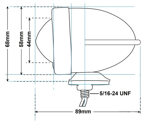 Winged Zeppelin Amber Bullet Light for Indicator/Side Light on Motorbike/Trike - Picture 3 of 5