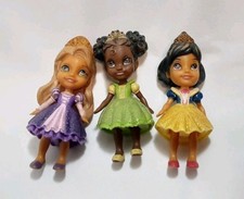 Lot Of 3 Disney Toddler Mini Princess Poseable Dolls 3.5"