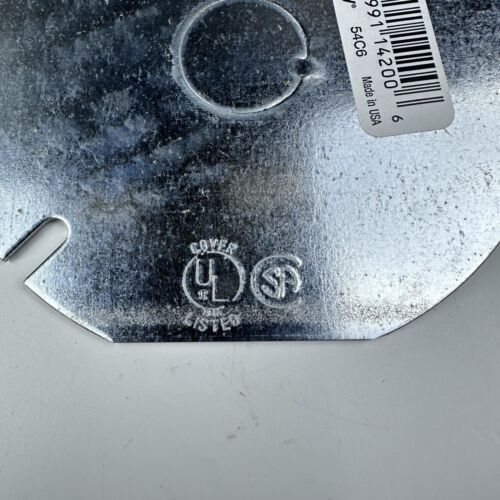 (Box of 25) Steel City 54C6 4" Octagon Outlet Box Covers, Steel, Silver - Picture 2 of 7