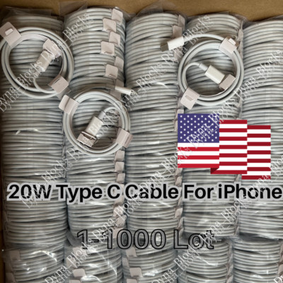 20W Charger Cable Type USB C PD Cord For iPhone 14 13 12 11 XR XS Max X iPad Lot