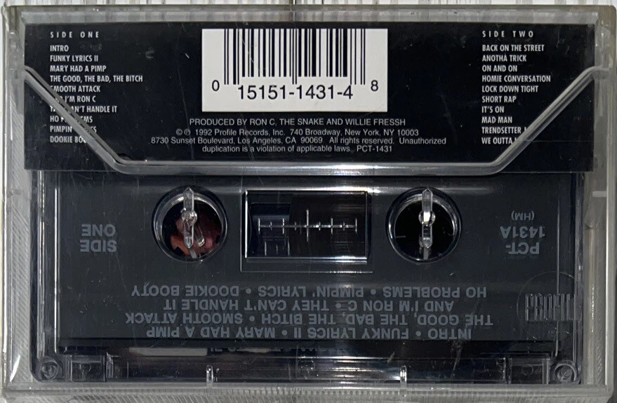 Ron C - Back On The Street (Cassette Tape, 1992, Profile) PCT-1431 NEW/SEALED! - Image 2 of 4