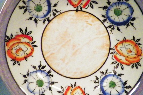 2 Porcelain Bowls Orange Blue Flowers Blue Peach Luster Vintage Japan Serve - Picture 6 of 7