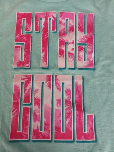 Layer 8 Little Girls' Summer T-Shirt Graphic Stay Cool Aruba 6X Turq - Picture 8 of 8