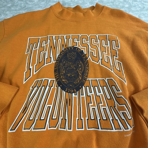 Vintage Tennessee Volunteers Sweatshirt Men’s Large Orange Fleece Pullover 90s - Picture 5 of 12