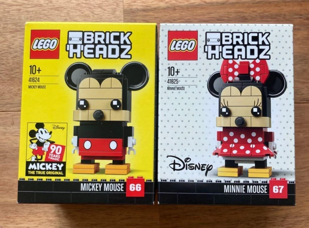 BrickHeadz Lego Disney 66 Mickey Mouse 67 Minnie 41624 & 41625