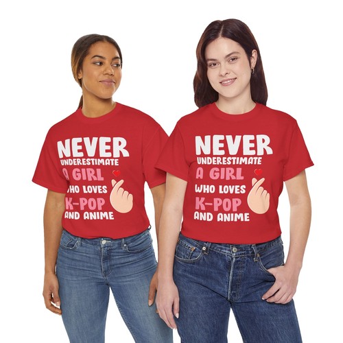 Manga Anime T-Shirt | Never underestimate a girl who loves K-pop and anime tee - Picture 54 of 61