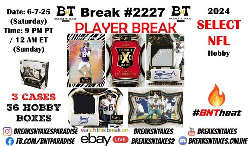 ZACH FRAZIER 2024 Panini Select Football Hobby 3 CASE 36 BOX Break #2227