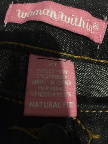Woman Within Jeans 12T Natural Fit Dark Blue Denim - Picture 5 of 12