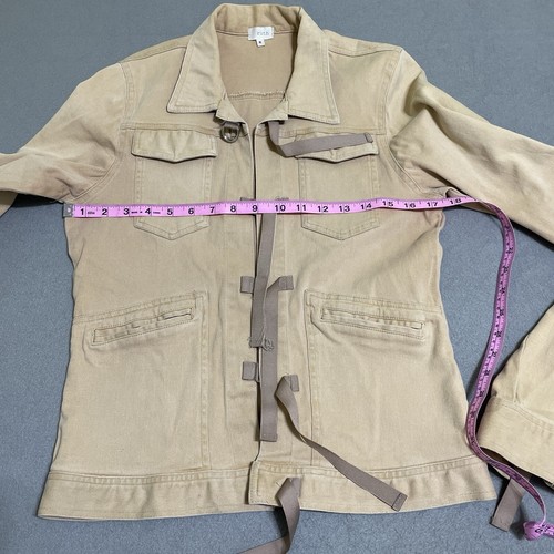 Vintage Damen Jacke Y2K Biker Streetwear Träger Taschen Bondage Utility hellbraun 8 - Bild 18 von 19