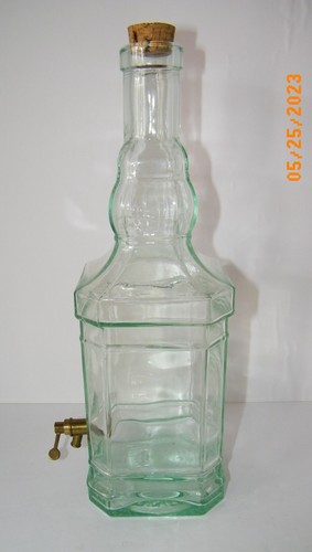 Italienische Olivenölflasche groß mit Messingauslauf/Kork Top Vintage - Bild 2 von 6