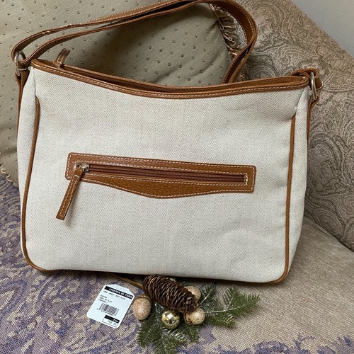 Lederer  neutral linen purse with suede inside. Great details. NWT made in Italy - Zdjęcie 1 z 5