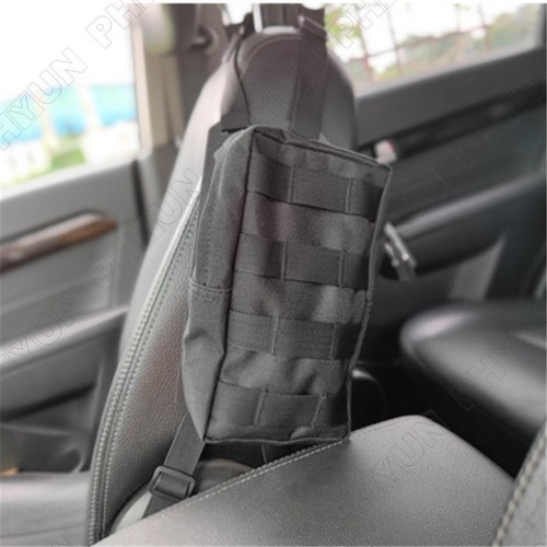 Tactical Rigid MOLLE Panel Car Seat Back Panel Organizer Black w/Storage Bag Kit - Picture 6 of 6