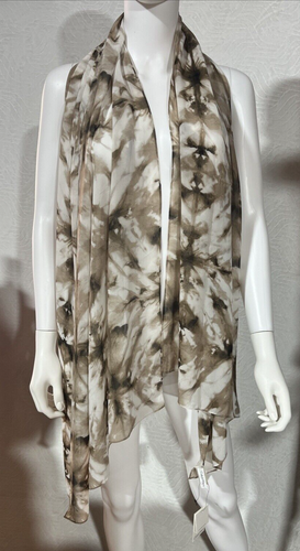 Calvin Klein Latte/Ivory Rectangle 74x28" Scarf Shawl Wrap NWT RN# 54163 - Picture 3 of 14