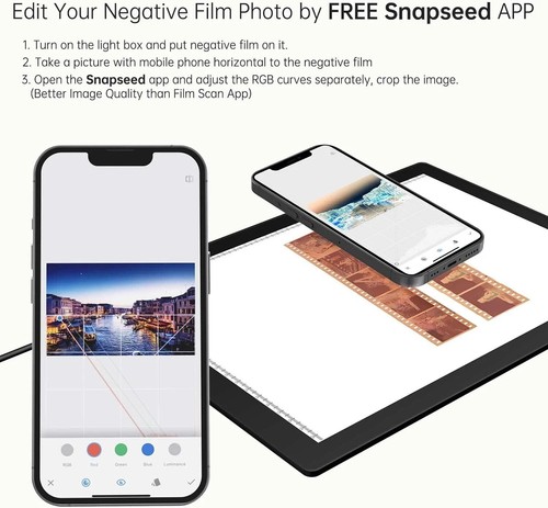 Slide Viewer Light Pad, Ultra-Thin A4 LED Light Panel for Old Slides Negative - Afbeelding 4 van 7