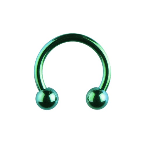 8mm Green Horseshoe Piercing Septum Ring Barbell Nose Tragus Lip Stainless Steel - Picture 1 of 1