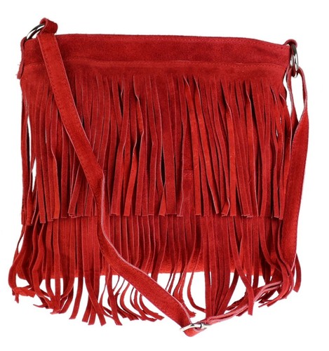 Large Genuine Suede Vera Pelle Shoulder Bag Crossbody Designer Slouch Fringe - Picture 72 of 112