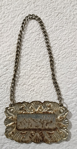 Vintage decanter label Whisky metal silver whisky bottle plaque - Picture 4 of 5