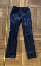 Versace Vintage Black Leather Pants - Size 28