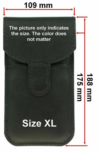 VERTICAL WAIST POUCH HAND SEWN OF COWHIDE CASE COVER WITH CARD POCKET FOR PHONES - Picture 24 of 60