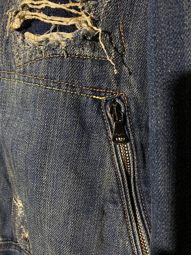 $1795 Designer DOLCE & GABBANA Men's D&G Distress Rip Logo Denim Jeans Jacket 50 - Picture 7 of 11