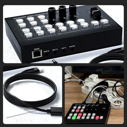 Conmutador de video 4K 4 HDMI Cámara Transmisión Producción en vivo Estación de transmisión - Imagen 6 de 10