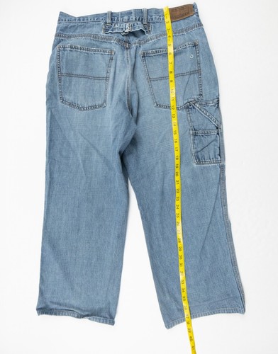 Vintage Tommy Hilfiger Jean Mens 34x26 Blue Denim Pants Buckle Back Baggy Y2K - Picture 17 of 24