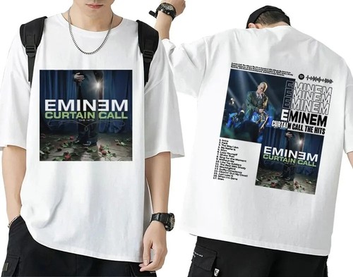 Camiseta Álbum de Música Eminem Gira Mundial Camiseta Hombres Manga Corta Camiseta Prendas para el torso - Imagen 18 de 45