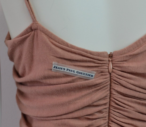 Jean vintage Paul officiel Gaultier maille bohème top camisole S rose pâle Y2K années 2000