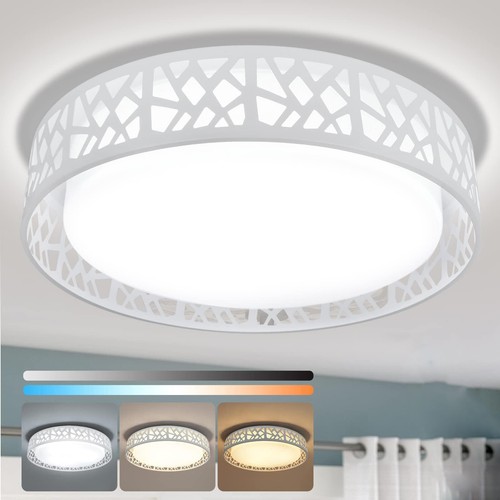 35W Modern LED Flush Mount Ceiling Light 3 Color Changeable Timing Remote - 第 1/20 張圖片