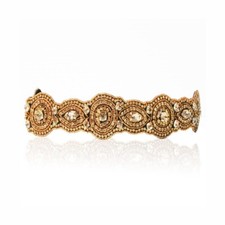 Wedding Headband Headpiece Gold Diamond Rhinestone Adjustable Band to Fit Any