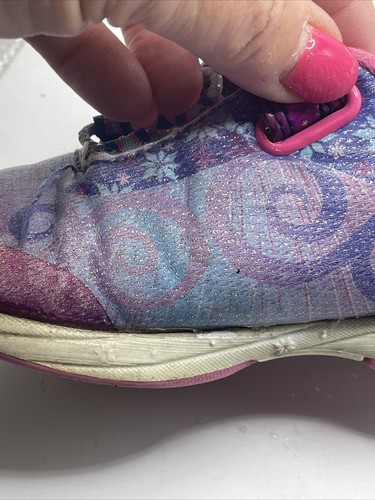 Disney Girls Size 8 Sneakers Athletic Tennis Shoes Frozen Pink Purple Blue - Picture 9 of 22