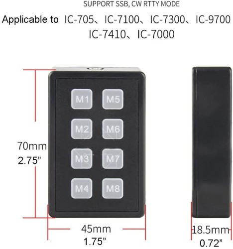 Klawiatura pamięci Klawiatura zewnętrzna do ICOM IC-705 IC-7610 - Zdjęcie 2 z 8