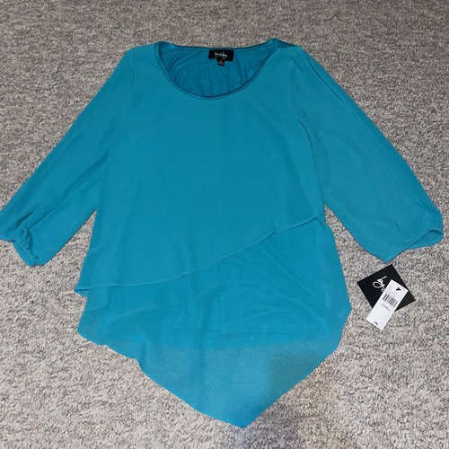 By & By Women’s Half Sleeved Shirt Size Small NWT Teal Dress Casual - Bild 1 von 6