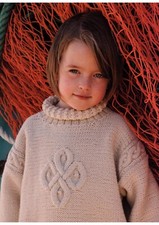 Knitting Pattern copy Childs Designer oversize aran cable sweater 23-28" #45