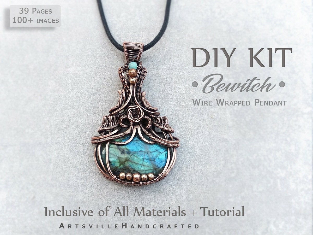 Full Diy Kit Wire Wrapping Jewelry Making Craft Adult Tutorial Pendant Necklace eBay
