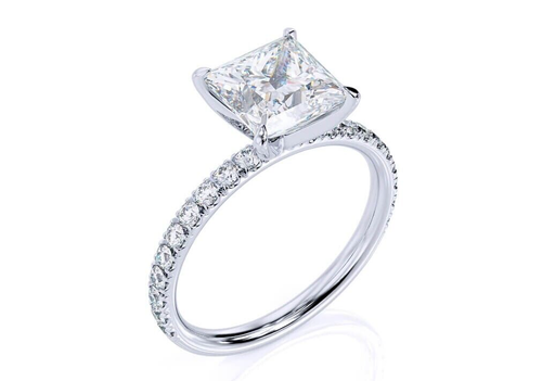 IGI Certified 1.40Ct Lab Grown Princess Cut Diamond Women's Ring 14k White Gold - Bild 3 von 18
