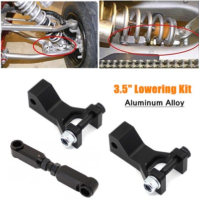 T6 Billet BlackPath Yamaha 3.5 Front and Adjustable 1-4 Rear Lowering Kit Raptor 350 660 700 ATV Full Suspension Drop Silver