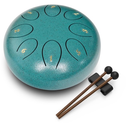 Chakra Tank Steel Tongue Drum 6" 8 Noten + Reisetasche Schlägel Yoga Zen Regentrommel - Bild 1 von 14