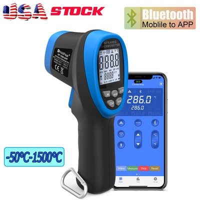 1500  Digital Infrared Thermometer Non Contact Bluetooth Temperature Gun 30:1
