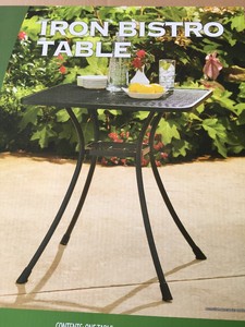New 4x Wrought Iron Mesh Bistro Table Commercial Square Patio