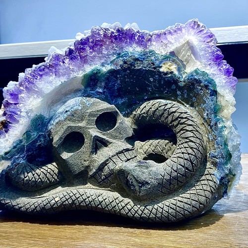 8.4LB Natural amethyst rock symbiotic carving spiritual ornament amethyst - Picture 17 of 17