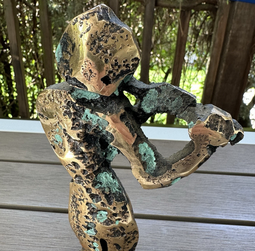 George Nicolov Kosturkov 1999 Bronze Sculpture Musician Flute Player 8" WoodBase - Picture 6 of 17