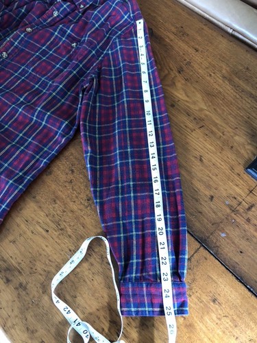 Mens Boston Traders Button Down XL Red/Navy L/S Flannel Shirt - Picture 9 of 11